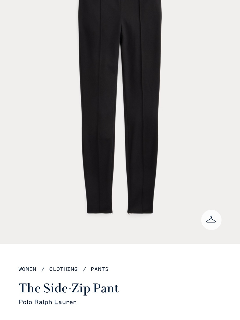 Polo by Ralph Lauren Women's Side-Zip Skinny Pants - Black